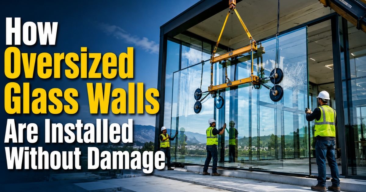 How Oversized Glass Walls Are Installed Without Damage