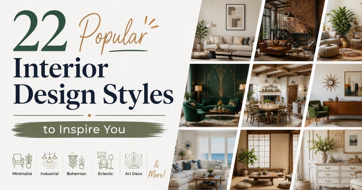 22 Popular Interior Design Styles to Inspire You (1200 x 630 px)