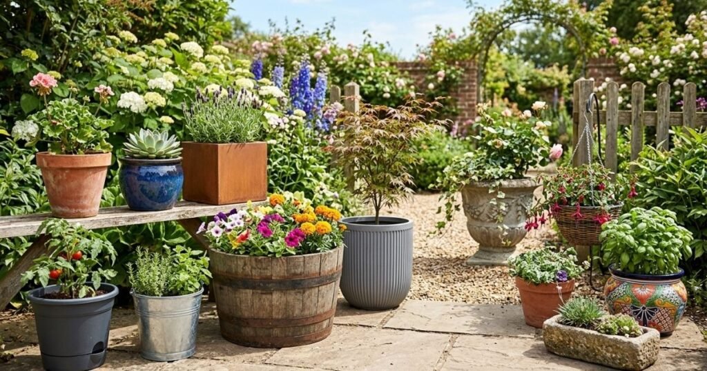 Different types of stylish and durable garden pots for outdoor spaces