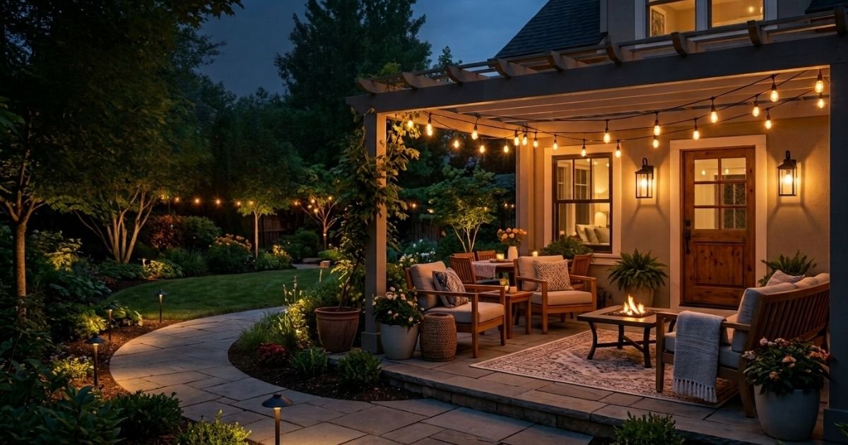 Outdoor lights matching a home’s exterior space