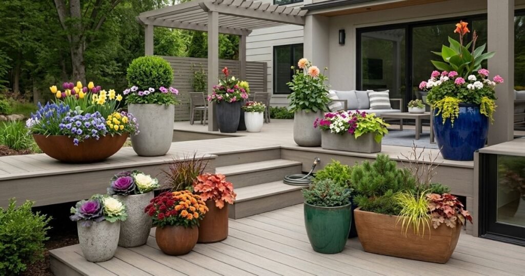 Stylish and durable garden pots for seasonal planting