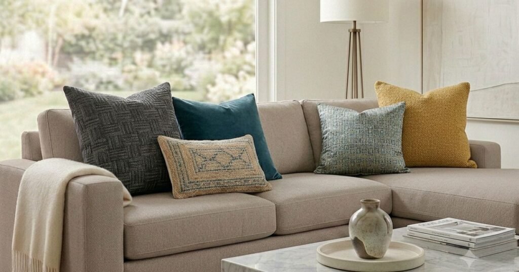 Make The Sofa Feel Organized, Not Overstuffed