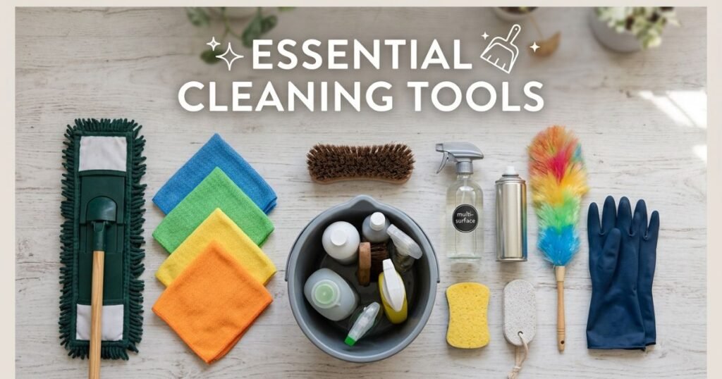 Essential cleaning tools for deep cleaning a property