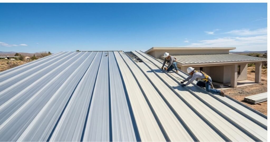 Prepainted steel roofing for hot and sunny areas
