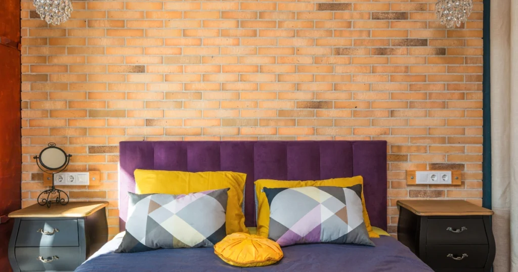 Rustic Brick Design For Bedroom Wall Decor