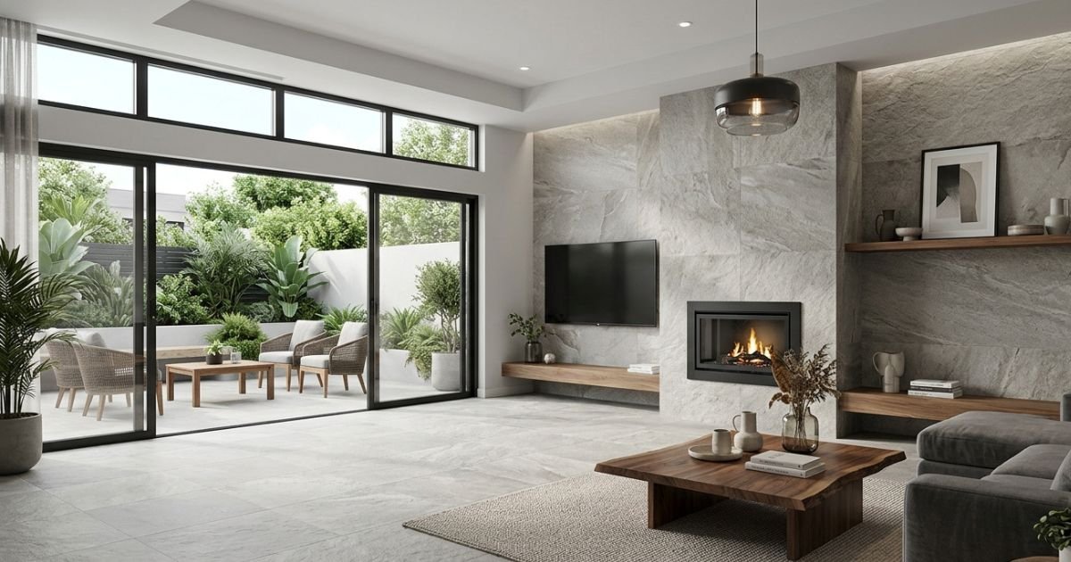 Stone look tiles for modern interior design