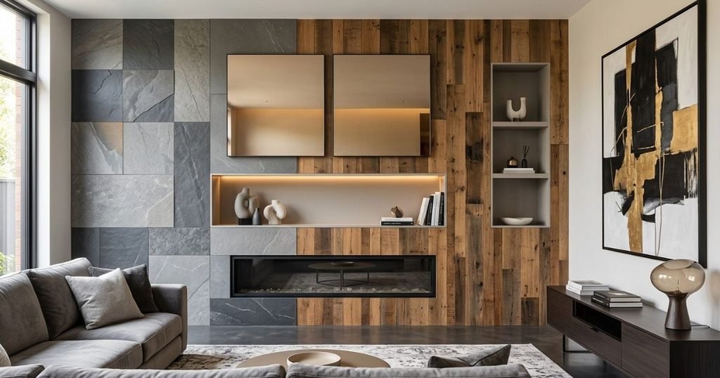 modern drawing room wall design