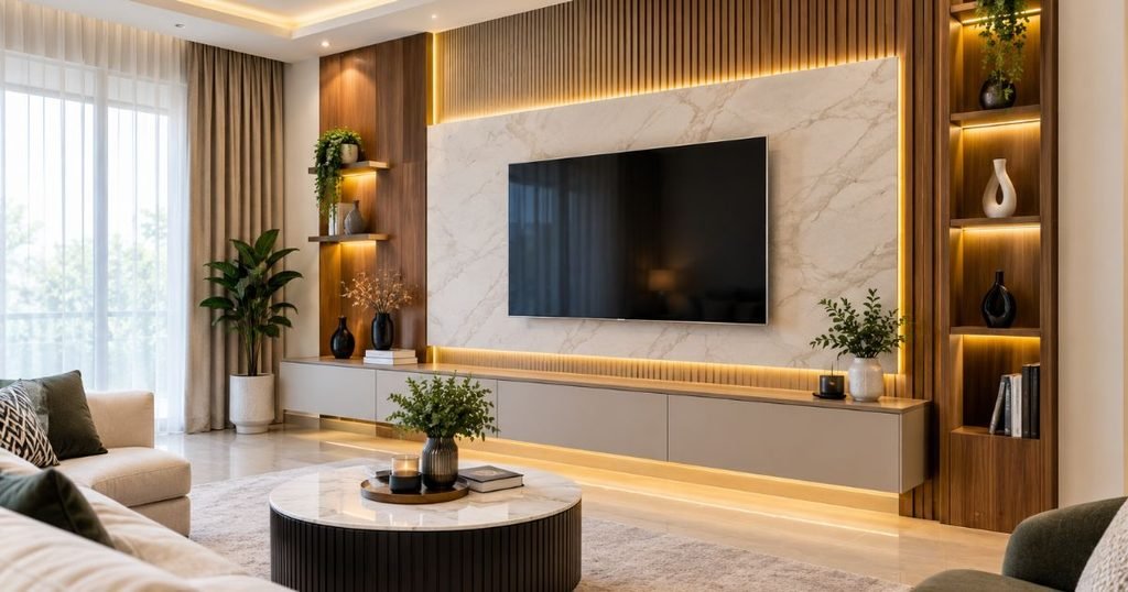 modern living room wall design